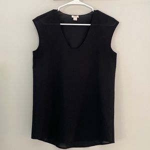 J Crew black sleeveless blouse.